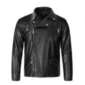 jacket philipp plein cuir noir big collar